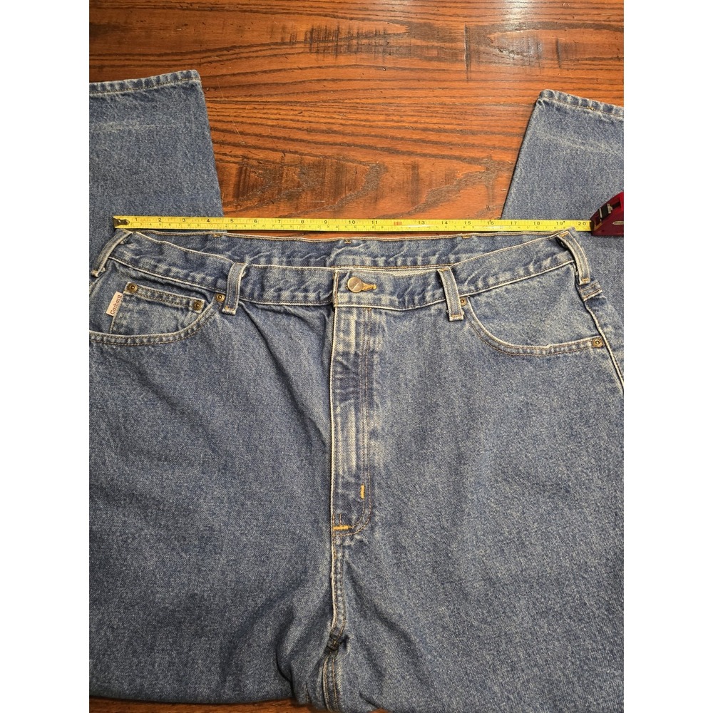 Carhartt B17 DST Relaxed Fit Jeans Mens 42x30 Blue Denim Workwear Pants - Picture 3 of 10